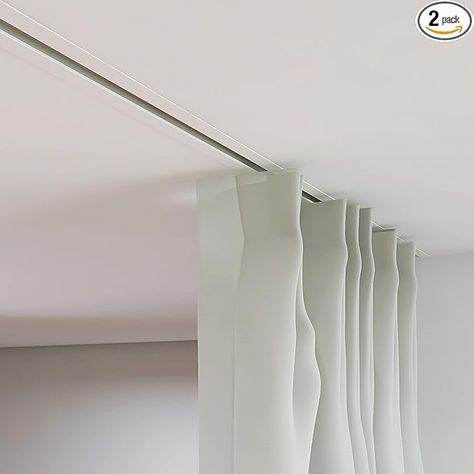 Ceiling Mounted Curtain Rod, Invisible Curtain Track, Slider Door Curtains, Ceiling Mounted Curtain Track, Ceiling Mounted Curtains, Ceiling Mount Curtain Rods, Shower Curtain Track, Painting Area, Rv Curtains