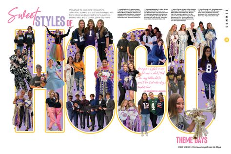 Homecoming Spreads Yearbook Ideas, Yearbook Vision Board, Pictavo Yearbook Inspiration, Yearbook Introduction Page, Yearbook Graphic Design Ideas, Yearbook Font Ideas, Yearbook Section Ideas, Composition Notebook Yearbook Theme, Yearbook Layouts Templates High Schools