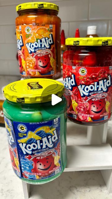 Stacy Johnson on Instagram: "IYKYK About my nieces and nephews AUNTIE Fluff going to make it happen EVERY TIME❤️🩵🧡 #koolaidpickles #chamoy #foodporn #foodblogger #foodstagram #diy #kids #ilovebeinganauntie #fyp #explore #explorepage #instagood #instafood" How To Make Kool Aid Pickles, Freeze Cups Kool Aid, Koolaid Pickles How To Make, Boozy Pickles, Kool Aid Candy, Diy Koolaid, Kool Aid Pickles, Chamoy Pickles, Pickle Appetizers