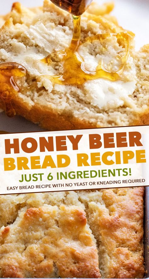 Beer Bread Muffins, Savory Rolls, Honey Beer Bread, Bread No Yeast, The Chunky Chef, Chunky Chef, Beer Bread Recipe, Honey Bread, Biscuit Rolls