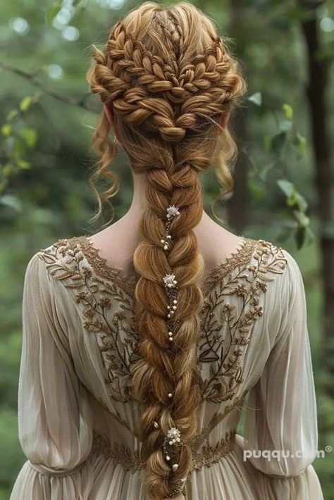 Fantasy Braids Ideas That'll Transform Your Look - Puqqu Lyanna Mormont, Κούρεμα Bob, Medieval Hairstyles, Gorgeous Braids, Fishtail Braid, Pretty Braided Hairstyles, Fantasy Hair, Celtic Wedding, Into The Woods