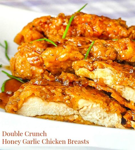 Wings Crispy, Garlic Chicken Breast Recipes, Double Crunch, Honey Wings, Honey Garlic Chicken Wings, Wings Recipes, Recipes For A Crowd, Garlic Chicken Wings, Garlic Honey