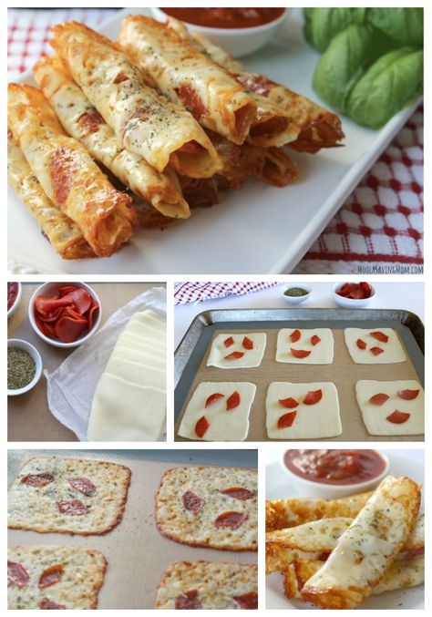 Keto Friendly Pizza Rolls - Moola Saving Mom Mozzarella Pizza Rolls, Keto Cheese Rolls, Mozzarella And Pepperoni Keto, Pepperoni And Mozzarella Roll Ups, Pepperoni Cheese Roll Ups, Pepperoni Rolls Keto, Mozzarella Slices Recipes, Sliced Mozzarella Recipes, Cheese Roll Ups Keto