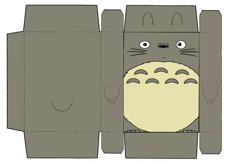 Anime Cereal Box Template, Totoro Template, Totoro Printable, Cereal Box Template, Totoro Crafts, Totoro Birthday, Totoro Diy, Studio Ghibli Party, Printable Paper Toys Templates