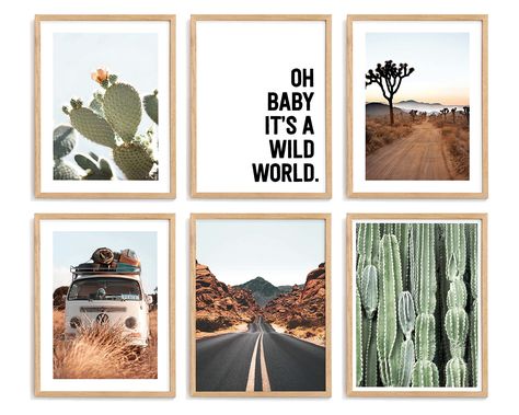 PRICES MAY VARY. Let's go on a desert vacation! This collection consists of six different posters mixing photo art and typography in a warm color palette. Enjoy the stunning desert views and the adventure that lies ahead. Decorate your home with the things you love the most; these desert posters look great arranged in a grid-style gallery wall. Museum quality art is printed on a sustainable premium paper with matte finish and smooth surface. Printed on environmentally friendly FSC certified pape Desert Theme Bedroom, Prints For Room, Desert Vacation, Adventure Decor, Nature Room, Desert Decor, Chic Bedroom Decor, Poster Store, Warm Colour Palette