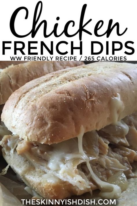 Skinnytaste French Dip, Chicken Dip Sandwich Recipe, French Dip Chicken, French Dip Chicken Sandwich, Chicken Dip Sandwich, The Skinnyish Dish, Skinnyish Dish Recipes, The Skinnyish Dish Recipes, Theskinnyishdish Recipes