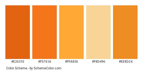 Orange Monochromatic, Orange Hex, Orange Web, Hexadecimal Color, Orange Gradient, Web Colors, Modern Color Palette, Colors Palette, Modern Light