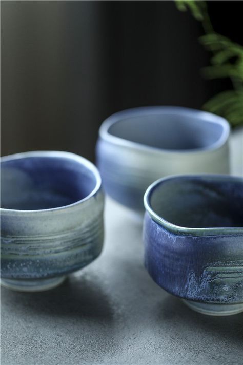 Gohobi Ceramic Blue Matcha Bowl Blue Matcha, Sun Burn, Japanese Tea Cups, Matcha Bowl, Japanese Tea Ceremony, Traditional Ceramics, Organic Forms, Tea Bowl, Pottery Crafts