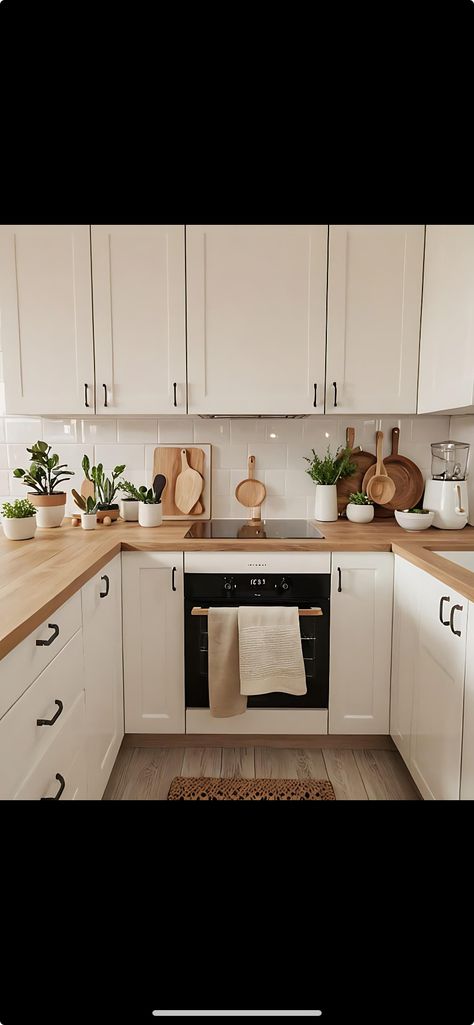 Small Kitchen Cream Cabinets, Council Kitchen Ideas, Neutral Shaker Kitchen, Cream Shaker Kitchen Ideas, Council Kitchen Makeover, Cream Shaker Kitchen, Cream And White Kitchen, Cream Cabinets, Kitchen Theme