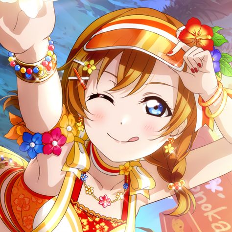 honoka kousaka Honoka Kousaka, Love Live School Idol Project, Summer Icon, Jibaku Shounen Hanako-kun, Love Live, Phone Themes, Tropical Beach, Girl Icons, Cute Icons