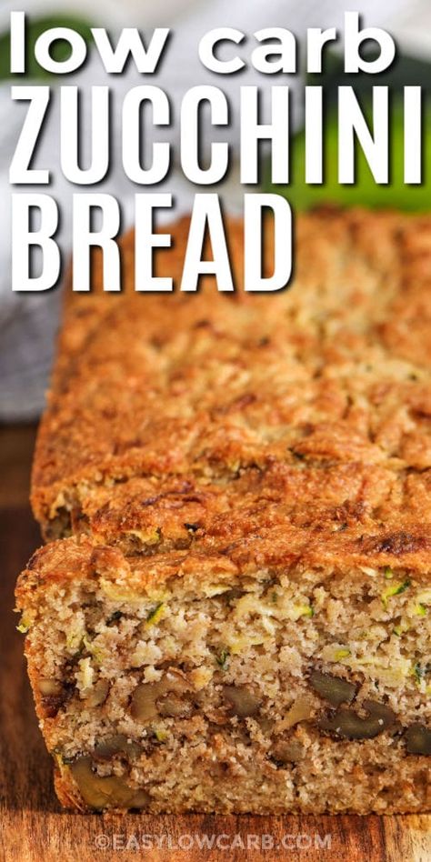 This Keto Zucchini Bread is a tasty recipe with a touch of sweetness! Zucchini Almond Flour, Pizza Bites Appetizer, Low Carb Zucchini Bread, Keto Zucchini Bread, Zucchini Recipes Baked, Zucchini Recipes Dessert, Best Zucchini Bread, Zucchini Bread Healthy, Keto Banana Bread