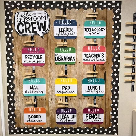 Lindsay on Instagram: “@mindfulinthird has the CUTEST •CLASSROOM JOBS• display using my EDITABLE classroom jobs for big kids! #totesadorbs with the shiplap and…” Organisation, Diy Classroom Job Chart, Class Job Display, 2nd Grade Classroom Jobs, Class Jobs Bulletin Board, Classroom Job Display, Classroom Jobs Ideas, Reward Chart Classroom, Classroom Jobs Free