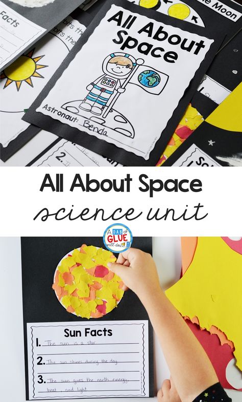 Pin image for the Space Science Lesson Unit. Space Lessons For Kindergarten, Kindergarten Space Inquiry, Space 2nd Grade, Sun Unit For Kindergarten, 2nd Grade Space Activities, All About Space For Preschool, Science Units Elementary, Space Theme Elementary School, Outer Space Activities For Kindergarten