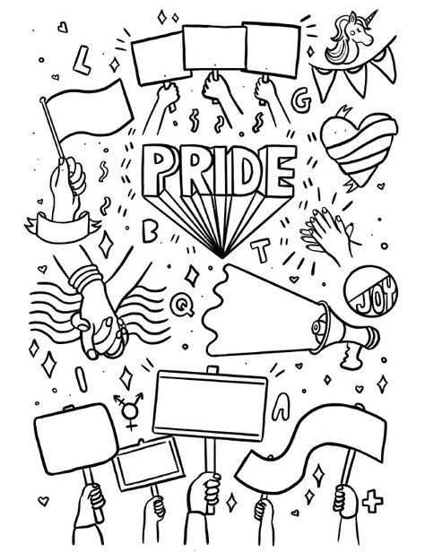 Trans Coloring Pages, Pride Colouring Pages, Queer Coloring Pages, Lgbtq Coloring Pages, Pride Coloring Pages, Lgbtq Stickers, Pride Art, Colouring Sheets, Pride Stickers