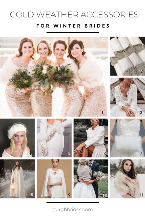 Winter Wedding Accessories, Winter Wedding Ideas, Winter Bride, Wedding Winter, Outdoor Portraits, Bride Accessories, Cold Weather Accessories, Christmas Wedding, In The Winter