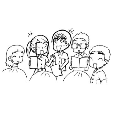 Comic People Drawing, Happy People Drawing, Cartoon Friends Friendship, Comics Characters Drawing, Classmate Anime, Friends Illustration Art Friendship, Friendship Drawings Sketches, Group Of Friends Drawing, Classmate Drawing