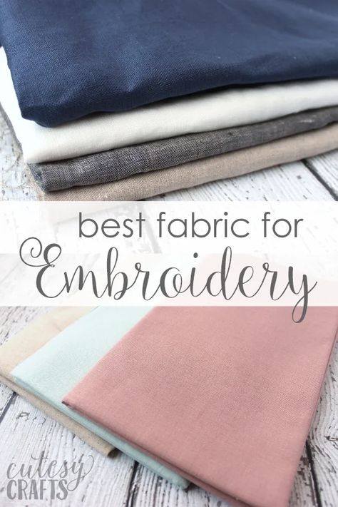 Best Embroidery Fabric - Cutesy Crafts Fabric For Embroidery, Embroidery Materials, Embroidery Transfers, Hand Embroidery Projects, Embroidery Patterns Vintage, Silk Ribbon Embroidery, Embroidery Library, Hand Embroidery Stitches, Embroidery Craft