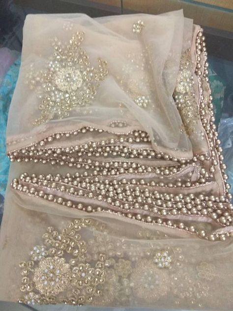 Moti Lace, Designer Dupatta, Bridal Dupatta, Suit Salwar, Lehenga Suit, Golden Lace, Zari Embroidery, Stole Scarf, Indian Dress