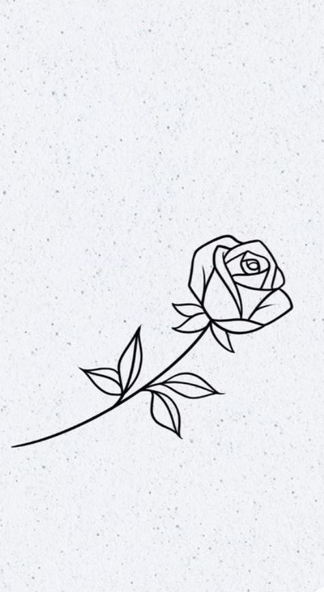 Easy Rose Tattoo, Rose Tattoo Drawing, Rose Outline Tattoo, Flash Art Tattoos, Tattoo Stencil Designs, Flower Tattoo Stencils, Little Rose Tattoos, Rose Tattoo Stencil, Simple Rose Tattoo