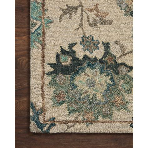 Hand Hooked Wool Rug, Persian Motifs, Hooked Wool, Artisan Rugs, Botanical Pattern, Ivory Rug, Bold Color, Accent Rugs, Floral Rug