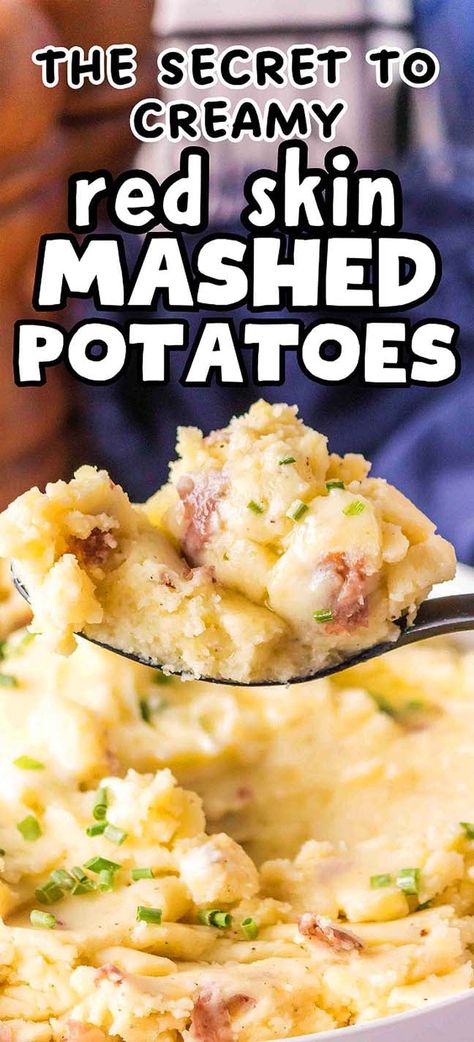 Mashed Potatoes With Skin, Kfc Mashed Potatoes, Red Skin Mashed Potatoes, Baked Sweet Potato Casserole, Healthy Mashed Potatoes, Mashed Red Potatoes, Crockpot Mashed Potatoes, Fried Chicken Dinner, Red Potato Recipes