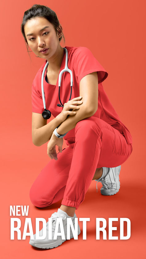 Introducing Radiant Red, the hue that sparks joy and passion into your spring scrubs collection! Elevate your uniform game with this vibrant pop of color from Uniform Advantage. 💃🌺 #RedScrubs #SpringScrubs #UniformAdvantage Red Uniform, Red Scrubs, Uniform Advantage, Scrubs Uniform, Radiant Red, Sparks Joy, Scrubs, Color Pop, Medical