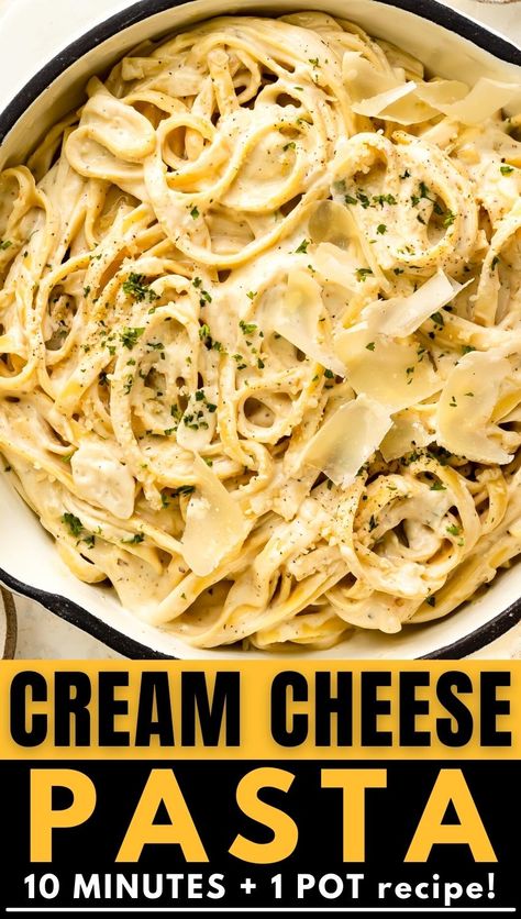 Cream Cheese Chicken And Noodles, Lemon Cream Cheese Pasta Sauce, Cream Cheese Meals Dinners, Cream Cheese And Pasta Recipes, Cream Cheese Recipes Dinner Chicken, Ricatto Cheese Pasta Recipes, Philadelphia Cream Cheese Recipes Dinner, Riccota Cheese Pasta, Chicken Cream Cheese Pasta