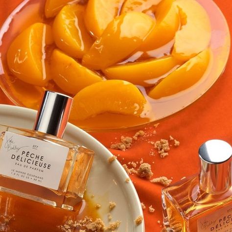 Le Monde Gourmand on Instagram: "Juicy Peach, velvety Caramel, and warm Vanilla Crumble make a slice of Pêche Délicieuse an irresistible delight. 🧡✨⁠ ⁠ Get yours at gourmandbeauty.com." Gourmand Perfume, Juicy Peach, Character Board, Vegas Outfit, Smell Good, Body Care, Caramel, Vanilla, Skin