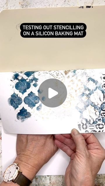 Jane Faase on Instagram: "Sorry to bombard you with posts today…it’s been a busy arty day! For those of you following on in my silicon baking mat experiments…One of the most popular things to do on a gelplate is stencilling so I thought I’d test the same methods I use on the gelplate and see how they would go on the silicon baking mat. Great news is…it pulled nicely! And another thing…no one can ever tell you not to use a hairdryer on a silicon mat 😂😂😂😂😂!!!!!! Still love my gelplate! Feature stencil is a cut down version of Marrakech Mix by Michelle Ward available at @stencilgirl_products   #siliconmatprinting #stencilling #keepexploring #patterns #gelprinting #gelliplateprinting #janefaasecreates #stamping #texturedwallpaper" Gelli Printing Art, Popular Things, Gelli Plate Printing, Gelli Printing, Silicone Mat, Silicone Baking Mat, Baking Mat, Diy Prints, Textured Wallpaper