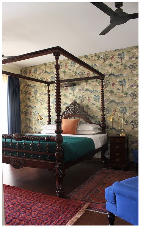 Portfolio - Shivani Dogra Indian Room Decor, Indian Bedroom Decor, Indian Bedroom, Wooden Bed Design, Bed Design Modern, Four Poster Bed, Four Poster, Poster Bed, Bedroom Bed Design