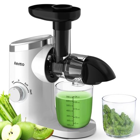 【Triple-Mode】-This Aeitto slow masticating juicer machines with 3-mode can extract various vegetables and fruits. ★“SOFE MODE(85-100RPM)”:orange, watermelon, grape, berryetc. ★“HARD MODE (95-110RPM)”: apple, pear, carrot, beets, celery, ginger, kale etc. It will better extract high-purity juice and reduce the rate of oxidation. ★Also,Juice Extractor Machines has reverse function to avoid stuck.You can taste delicious juice more easily. 【Upgraded Auger & Quiet Operation】-The upgraded auger of the Aeitto Juicer Machines can better increase juicer yield, and the juice can retain more abundant nutrients and reduce oxidation.The motor operates less than 60 decibels.It stop automatically for every 20 minutes' operation. 【Easy to Disassemble & Clean】-The one-button disassembly design eliminates t Best Masticating Juicer, Masticating Juicer, Centrifugal Juicer, Slow Juicer, Best Juicer, Cold Press Juicer, Juicer Machine, Kitchen Electronics, Juice Extractor