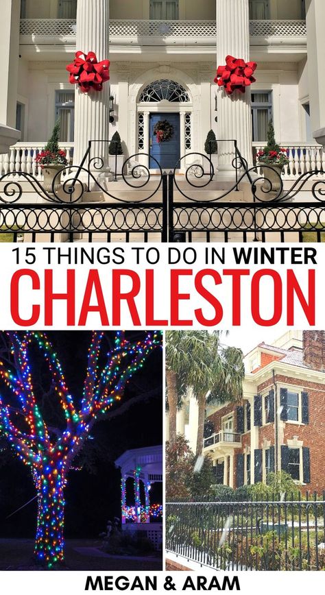 Charleston Winter, Visit Charleston Sc, South Carolina Christmas, Charleston Things To Do, Charleston Christmas, Charleston Travel Guide, Folly Beach Sc, Charleston Vacation, South Carolina Vacation