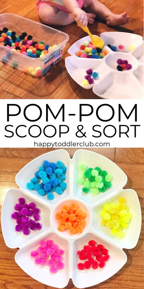 Create a fun sensory bin using pom-poms, spoons, and this cute dollar tree serving platter! Give your toddler some fun sensory play on the cheap with this fun Dollar Tree sensory bin idea. Perfect indoor toddler activity! Dollar Tree Sensory Bin, Dollar Tree Sensory, Tree Sensory Bin, Indoor Toddler Activity, Easy Toddler Activities, Baby Sensory Play, Sensory Activities Toddlers, Toddler Sensory, Easy Toddler