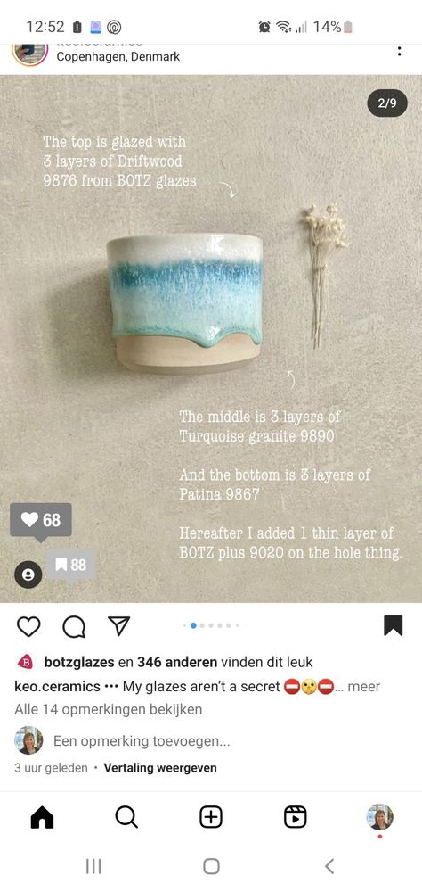 Botz Glaze Combinations, Pottery Glaze Ideas Color Combos, Botz Glaze, Mayco Glaze, Glaze Combinations, Pottery Inspo, Amaco Glazes, Glaze Pottery, Ceramic Glaze Recipes