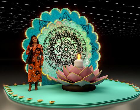 Nakheel Christmas Day :: Behance Diwali Visual Merchandising, Henna Backdrop Ideas, Diwali Installation Ideas, Diwali Stage Decoration In School, Indian Festival Decoration Ideas, Diwali Office Decoration Ideas, Flex Backdrop, Diwali Backdrop Ideas, Diwali Installation