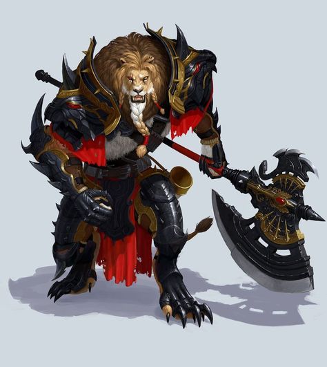 Lion Warrior, Pathfinder Character, Jin Woo, Fantasy Races, Medical Office, Dungeons And Dragons Characters, Lion Art, Dungeons And Dragons Homebrew, Fantasy Monster