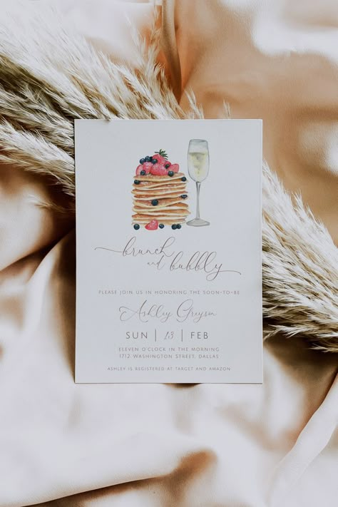 Engagement Brunch, Wedding Shower Brunch, Retro Bridal Showers, Bridesmaid Brunch, Bridal Shower Champagne, Boho Bridal Shower Invitations, Brunch And Bubbly, Bridal Shower Inspo, Brunch Bubbly