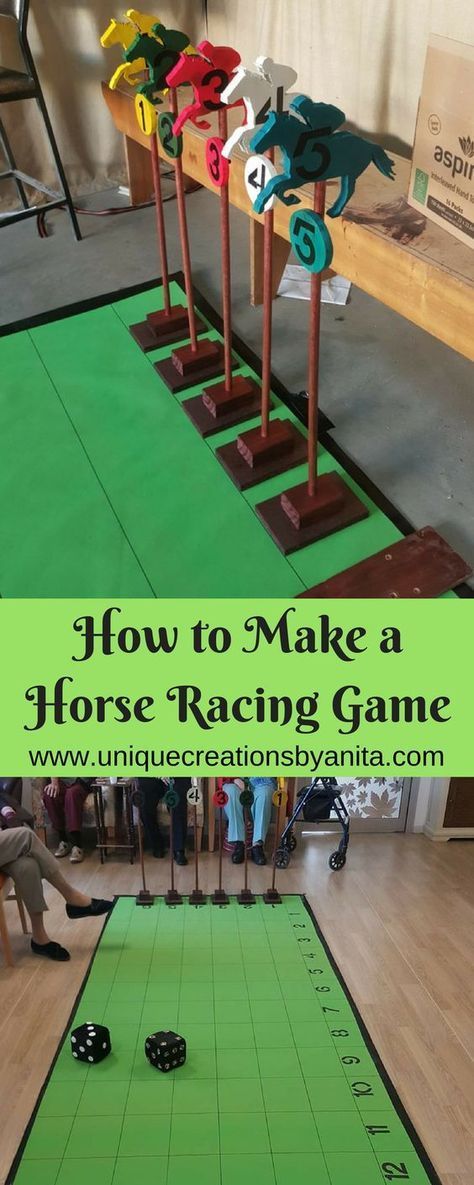 Diy Horse Racing Game, Casino Party Games Diy, Horse Racing Game, Horse Race Game, Diy Yard Games, Casino Party Games, Outdoor Party Games, Outside Games, Wood Projects Plans