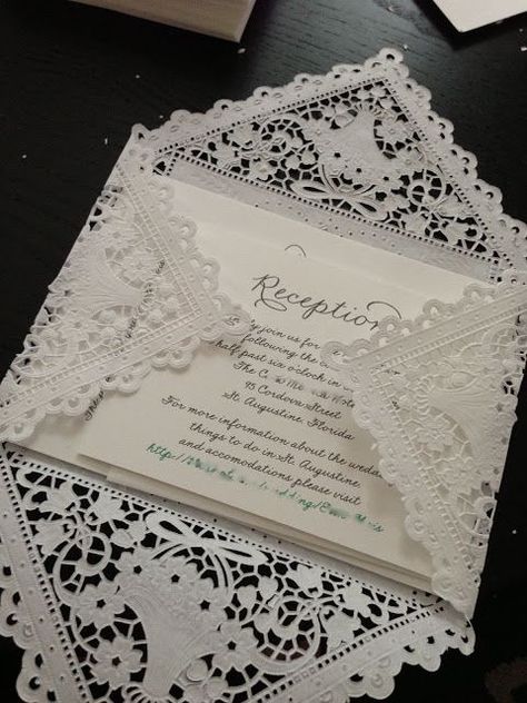 Lace Envelopes, Doilies Crafts, Lace Diy, Lace Wedding Invitations, Paper Doilies, Wedding Invitation Envelopes, Invitation Ideas, Budget Diy, Invitation Envelopes