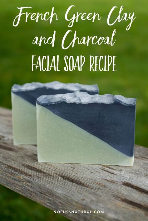 Suitable for most skin types, (especially for oily skin), this DIY homemade soap recipe includes French green clay and charcoal for gentle cleansing of the face. Step by step from start to finish, we will walk you through how to make these unique looking soaps that are aesthetically pleasing enough to gift without extravagant packaging. #diysoap #naturalskincare #naturalbeauty Facial Soap Recipe, Charcoal Facial Soap, Soap Artisan, Diy Soap Recipe, Cold Process Soap Recipes, Soap Making Recipes, French Green Clay, French Green, Face Soap