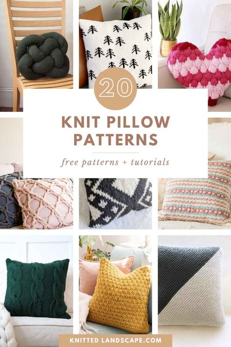 Easy Knit Pillow Pattern Free, Knitted Throw Pillows, Knitted Pillow Patterns Free, Cushion Knitting Pattern, Pillow Cover Knitting Pattern, Pillowcase Knitting Pattern, Knit Throw Pillow Pattern, Free Cushion Knitting Patterns, Chunky Knit Pillow Pattern Free