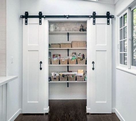 Top 40 Best Kitchen Pantry Door Ideas - Storage Closet Designs Kitchen Pantry Door Ideas, Kitchen Pantry Door, Pantry Door Ideas, White Kitchen Pantry, Pantry Closet Design, Sliding Pantry Doors, Vintage Pantry, Kitchen Pantry Doors, Open Pantry