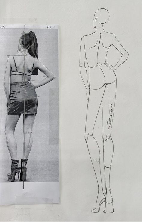 Croquis Back Pose, Fashion Design Sketches Back View, Fashion Croquis Back View, Fashion Model Poses Back View, Fashion Drawing Back View, Back View Fashion Illustration, Fashion Sketch Back View, Fashion Illustration Body Figure Drawing, Fashion Figure Back View