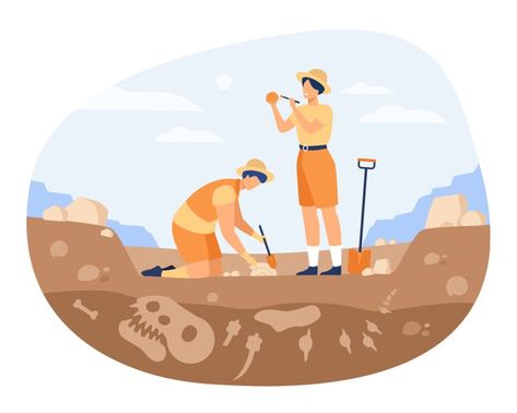 Archaeologist discovering dinosaurs rema... | Free Vector #Freepik #freevector #man #brush #skull #cleaning Archaeology For Kids, Archaeology Dig, Zestaw Ikon, Dinosaur Background, Dinosaur Fossils, Dinosaur Kids, Historical Artifacts, Archaeology, Cartoon Drawings