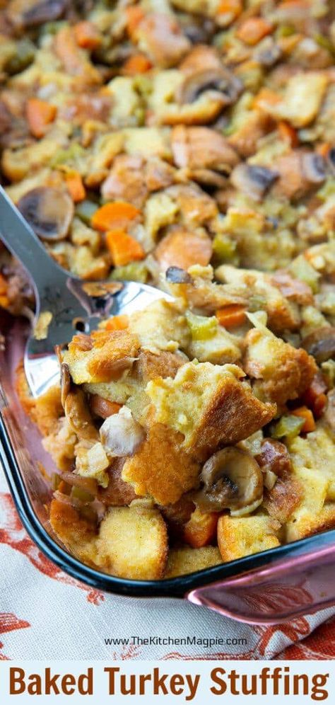 Oven Baked Turkey Stuffing Dressing Turkey, Oven Baked Turkey, Stuffing Turkey, Dressing Stuffing, Turkey Dressing, Veggie Side Dish Recipes, Smoked Oysters, Turkey Stuffing, Baked Turkey