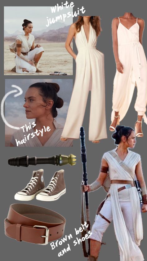 Rey outfit inspo #outfitinspo #starwars #rey #disneybound Rey Disneybound, Modern Disney Outfits, Ray Costume, Rey Star Wars Costume, Star Wars Inspired Outfits, Star Wars Disneybound, Rey Costume, Disney Bound Outfits Casual, Cute Disney Outfits