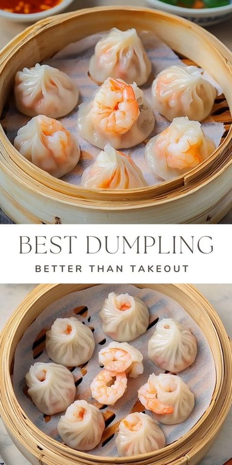 Best Homemade Shrimp Dumplings Ingredients: For the Shrimp Filling: 200g shrimp (peeled weight) 0.5 tsp salt 1 tsp sugar 0.3 tsp black or white pepper 1 tbsp white wine (or rice wine) #Shrimp #Dumplings Shrimp Filling, Dim Sum Restaurant, Best Dumplings, Flavorful Shrimp, Shrimp Dumplings, Dumpling Filling, Better Than Takeout, 15 Minute Meals, Rice Wine