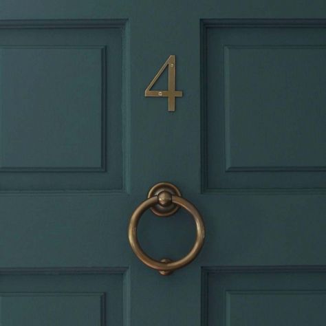 Curb Appeal: Classic Hardware for the Well-Dressed Front Door Front Door Numbers, Front Door Hardware, Latches Hardware, Traditional Front Doors, Brass Door Knocker, Door Paint Colors, Door Number, Door Numbers, Front Door Colors