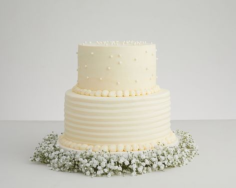 Two Tier Cream Pearl Wedding Cake Wedding Cakes2 Tier, Double Layer Wedding Cake, 2 Tier Wedding Cake Buttercream, Buttercream Wedding Cake Designs 2 Tier, Small Two Tier Wedding Cake, Simple Wedding Cake 2 Tier, Wedding Cake Pearl, Wedding Cake 2 Tier, Wedding Cake Two Tier