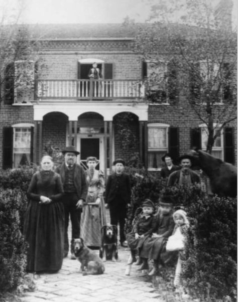 Knox County, Tennessee, 1880's... Caption An unidentified family is shown in front of their home near Knoxville, Tennessee... Source Thompson Brothers Photography Brothers Photography, Knox County, East Tennessee, Tennessee, Caps Hats, History, Photography